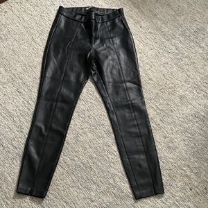 Zara Black Faux Leather Skinny Jeans